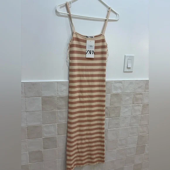 zara beige ribbed dress ZARA. Beige ribbed dress Tl  Hibuy market